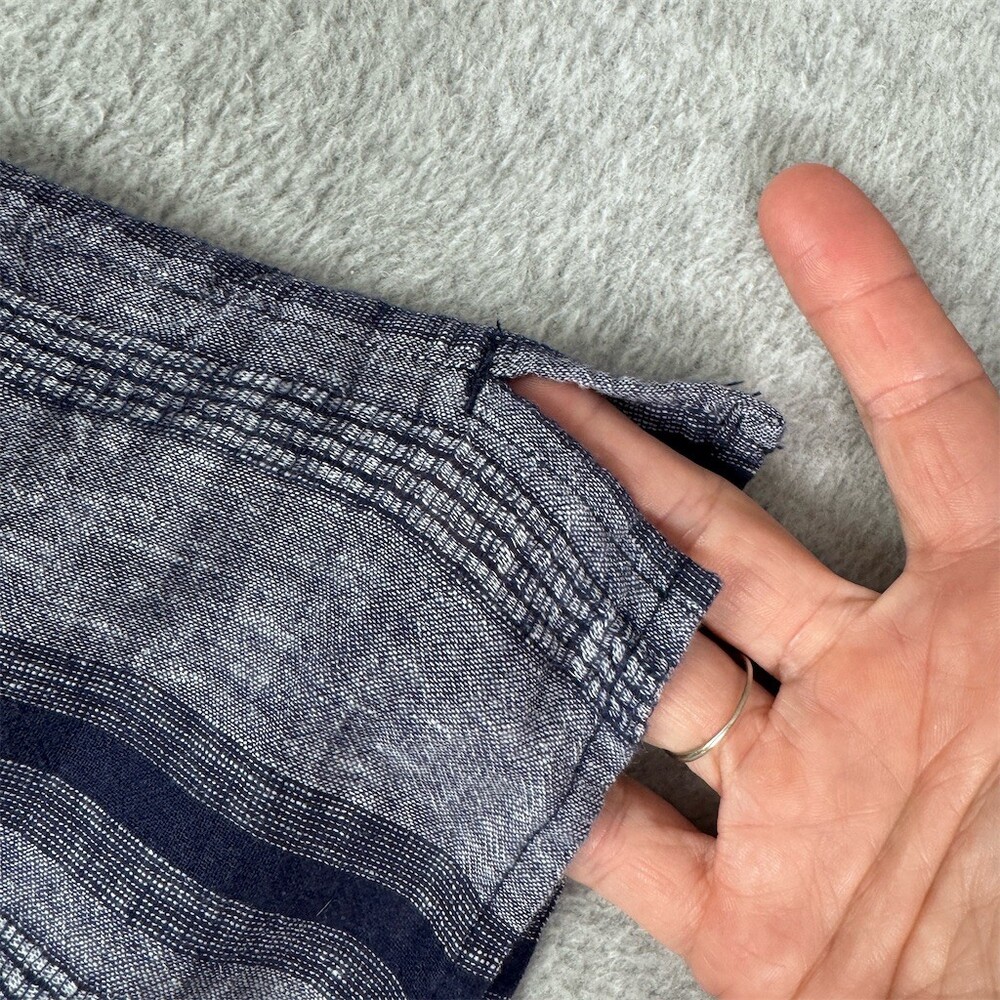 Goodfellow & Co Northward Linen Cotton Shirt Men's Size M Blue Striped - Picture 10 of 12